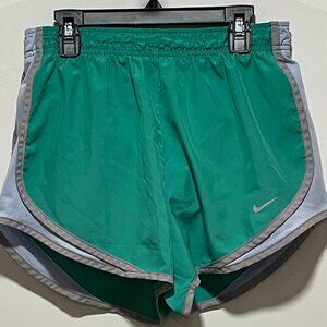 Love this color! Nike Tempo Womens Sz S 3" Teal & Lt Blue Running Athletic Short